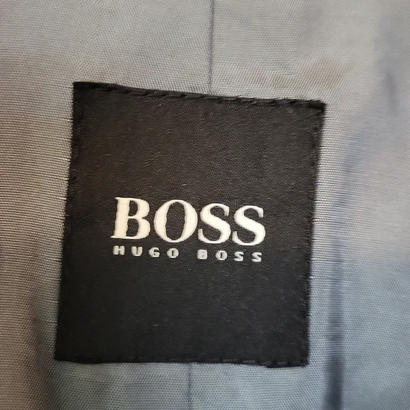 BOSS Hugo Boss Gray Pinstripe Velvet Slim Fit Dark Gray Light Gray Blazer 40R